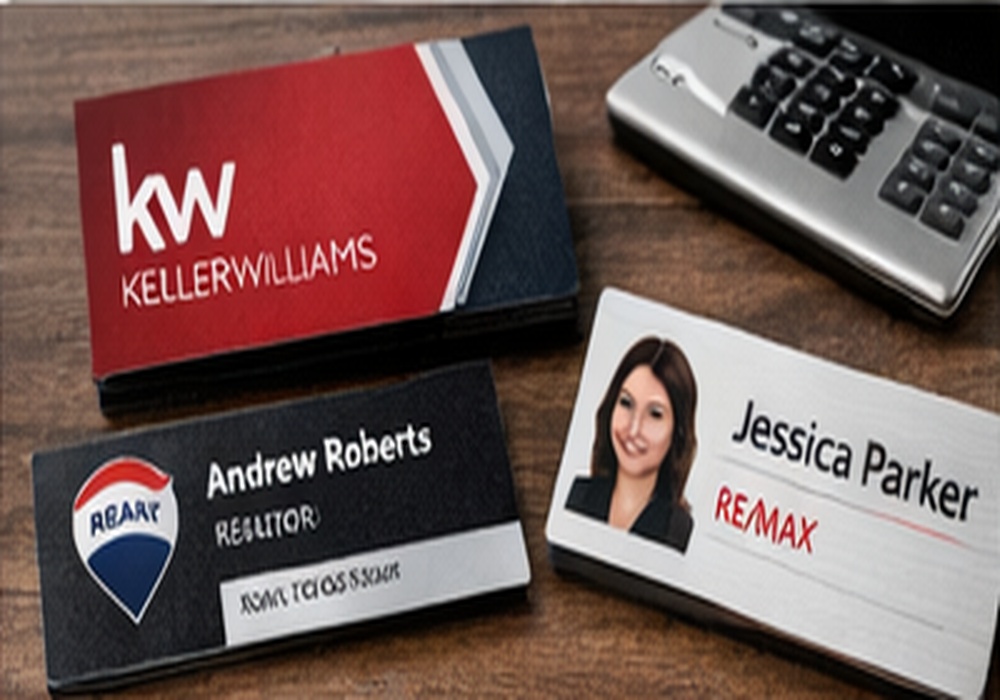 Custom business cards and name badges for real estate professionals