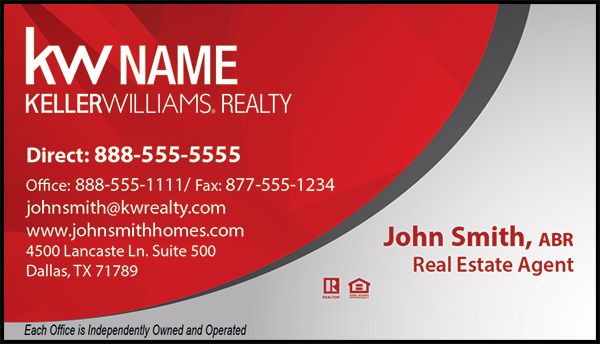 Keller Williams Business Card Design Kwp Np 105 B20 Order Now