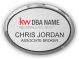 Keller Williams Realty Logo 3 Silver Oval Executive Name Badge