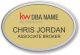 Keller Williams Realty Logo 2 Oval Gold Prestige Name Badge with Pebbled Silver Frame