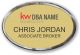 Keller Williams Realty Logo 2 Oval Gold Prestige Name Badge, Polished Silver Frame